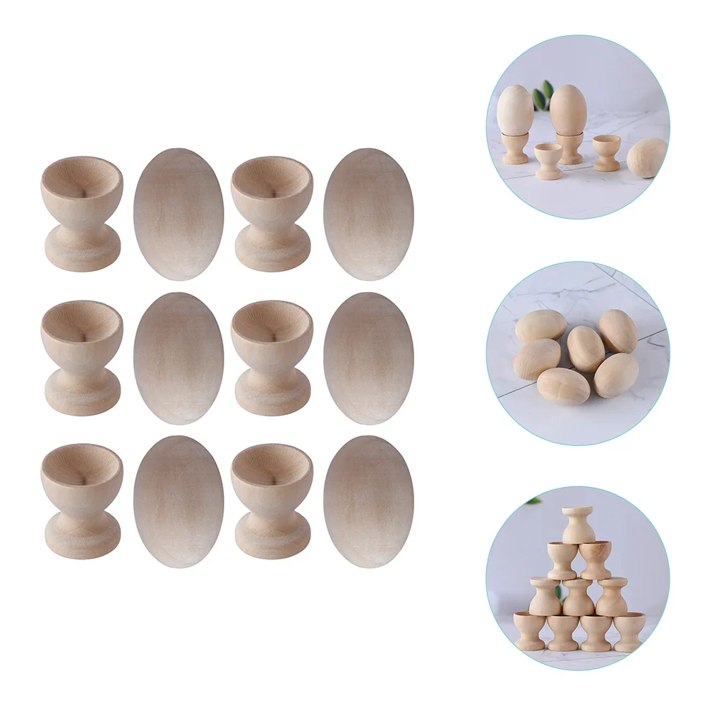 

Eggs Egg Wooden Easter Blank Wood Crafts Toys Artificial Decorationsornament Hen Faux Model Fake Diy Filler Toy Game Painting