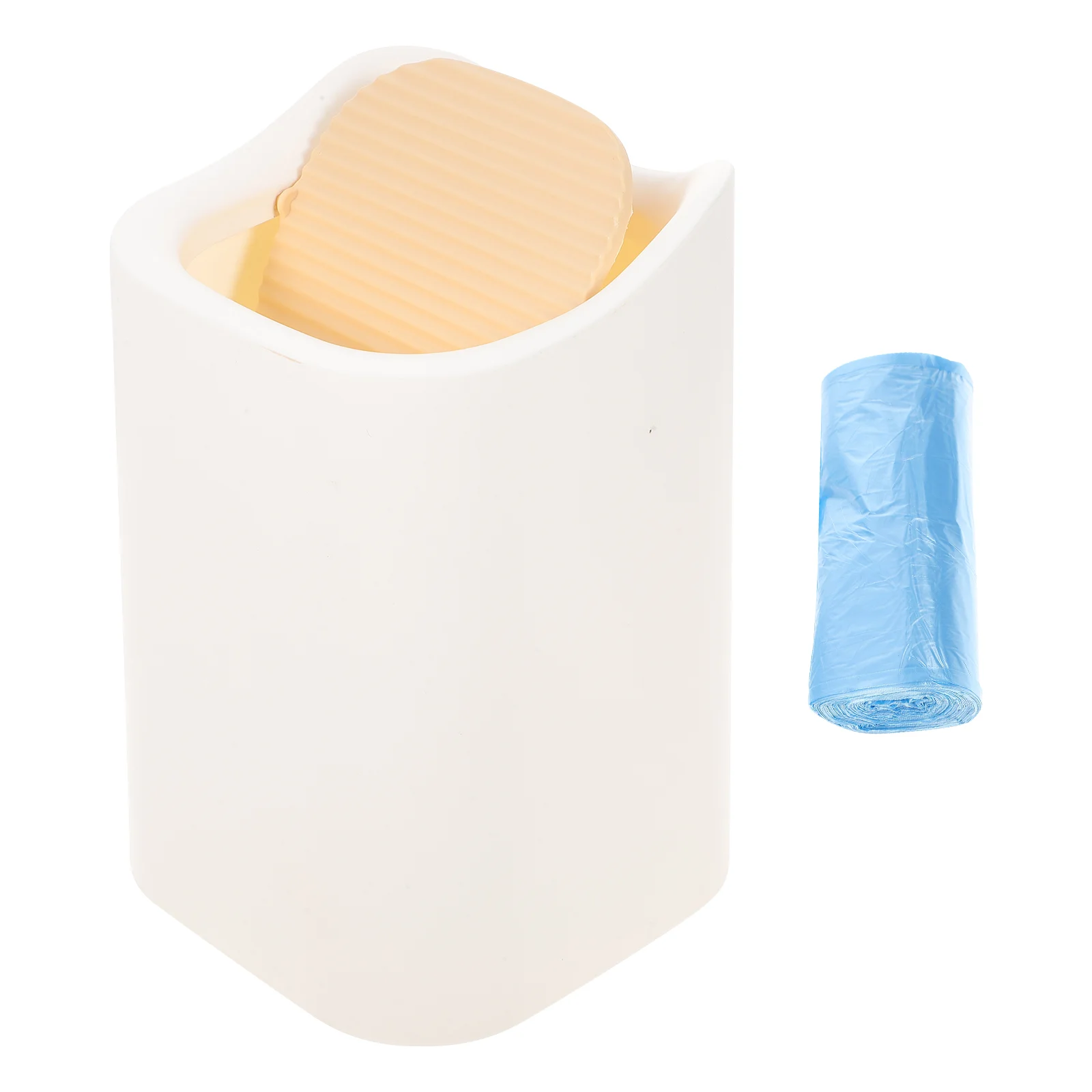 

Can Trash Holder Small Bin Garbage Waste Makeup Sponge Dispenser Qtip Case Cotton Box Mini Desktop Storage Wastebasket Pad Jars