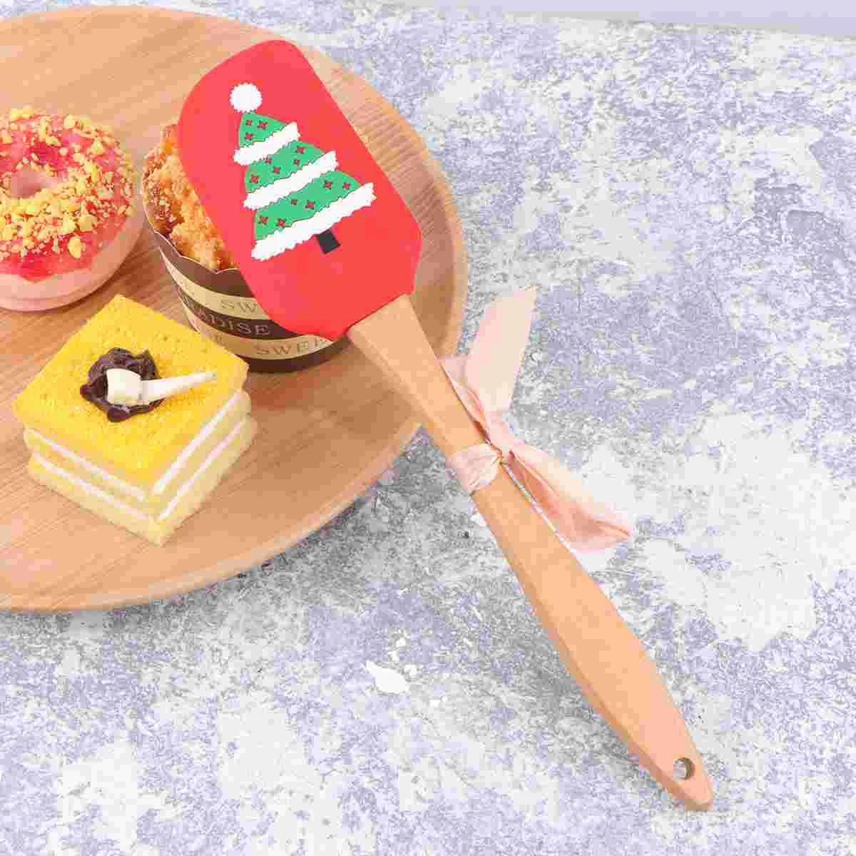 

Spatula Scraper Christmas Butter Cream Silicone Spreader Treecake Snowman Pastry Santa