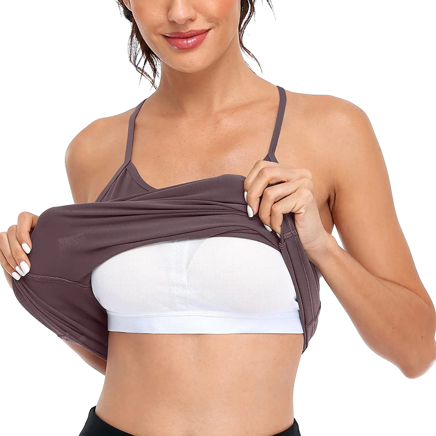 Топ женский спортивный Быстросохнущий со съемной чашкой без рукавов