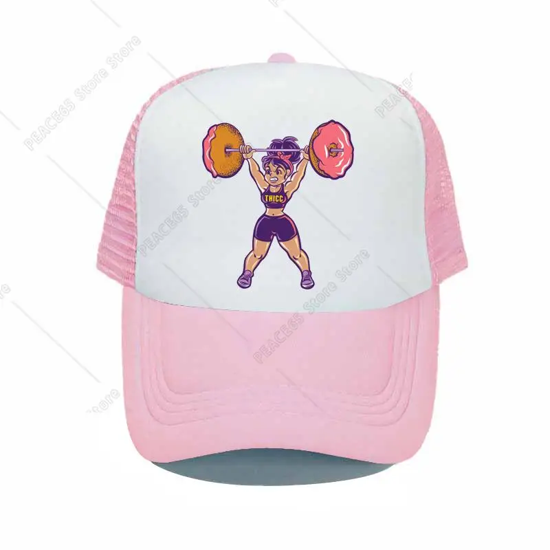 Тренировочная Женская Бейсболка с надписью Love Lift забавным пончиком