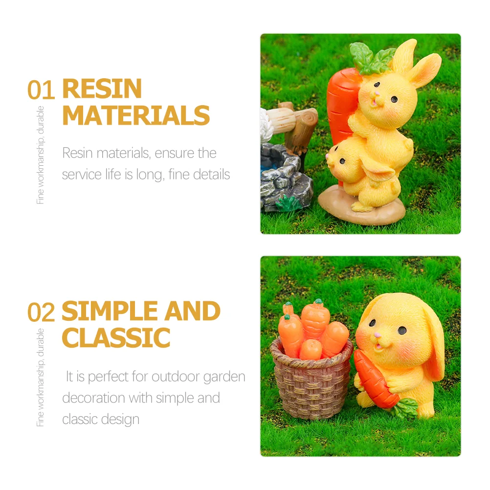 8 шт. кролик морковь орнамент детский сказочные сады миниатюры фигурки из смолы