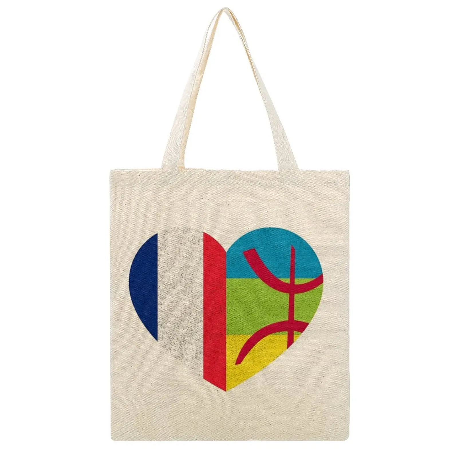 

Canvas Bag Amazigh Kabyle French Pride Heart Tamazgha France Flag33370249 High Grade Bags Casual Graphic Funny Novelty Drawstrin