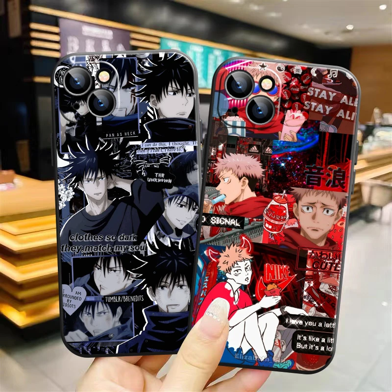 

Serial Anime Jujutsu Kaisen Phone Case For Apple iPhone 13 12 11 Pro 12 13 Mini X XR XS Max SE 6 6s 7 8 Plus Liquid Silicon