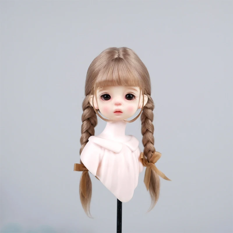 

Парик для куклы BJD подходит для кукол размера 1/6, аксессуары для кукол, парики, игрушки, искусственные волосы, мохеровые длинные волосы, двойной хвост, челки, парики
