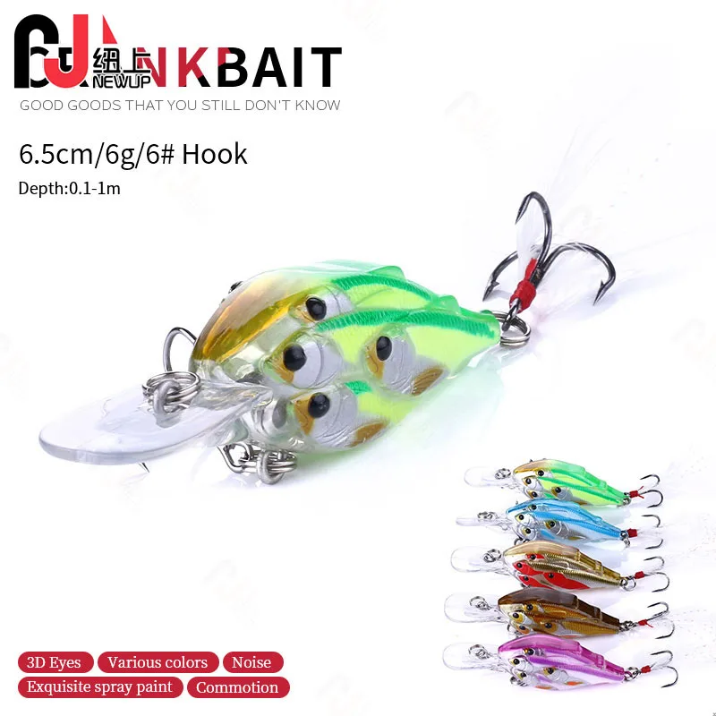

Crankbait Wobbler Hard Fishing Lure 6.5CM-6G-#6 Diving Denth 0.1~1M Crank Bait For Pike Perch Bass Fishing Tackle Accessories