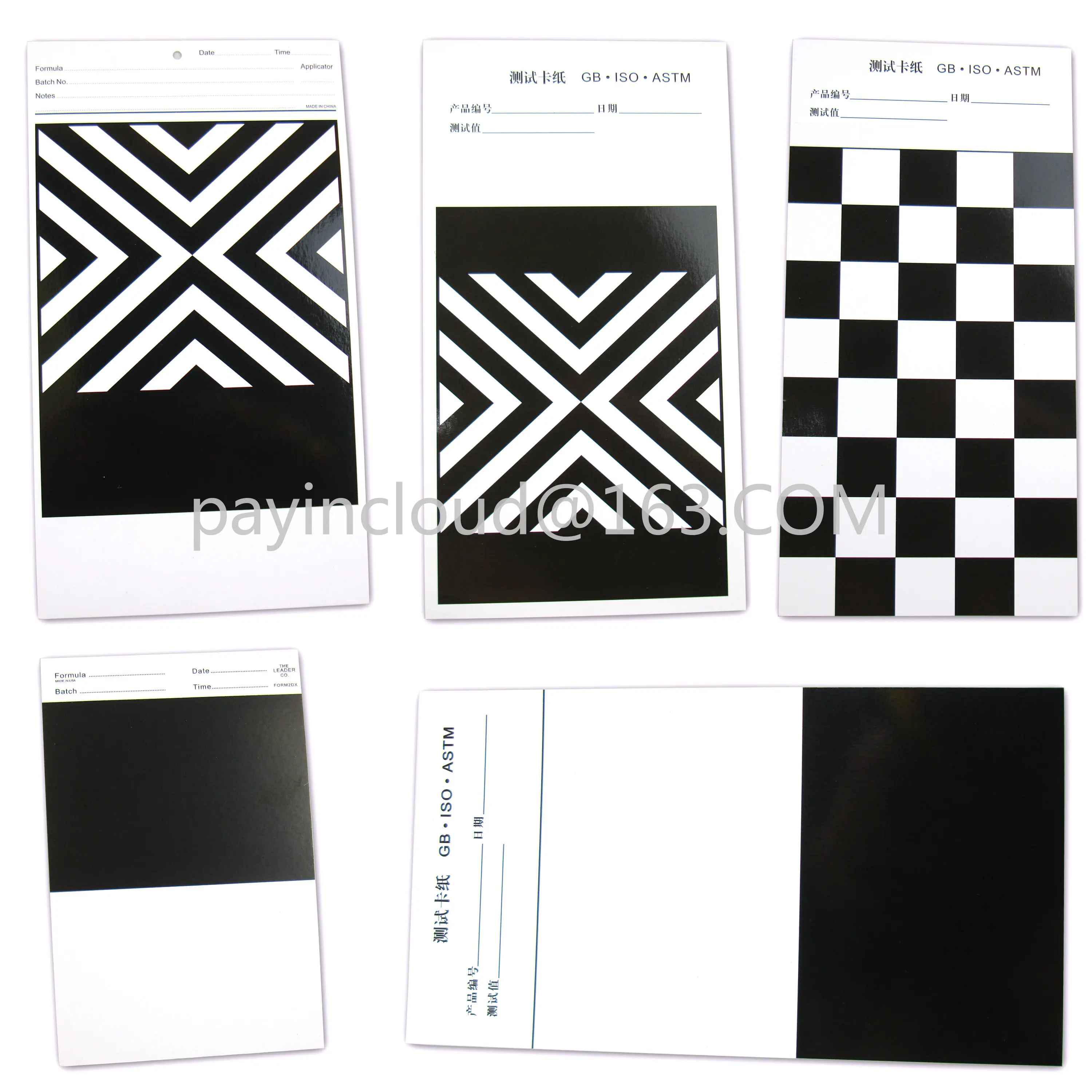 

Hiding power paper coating test cardboard black and white grid paper contrast ratio reflectance test paper