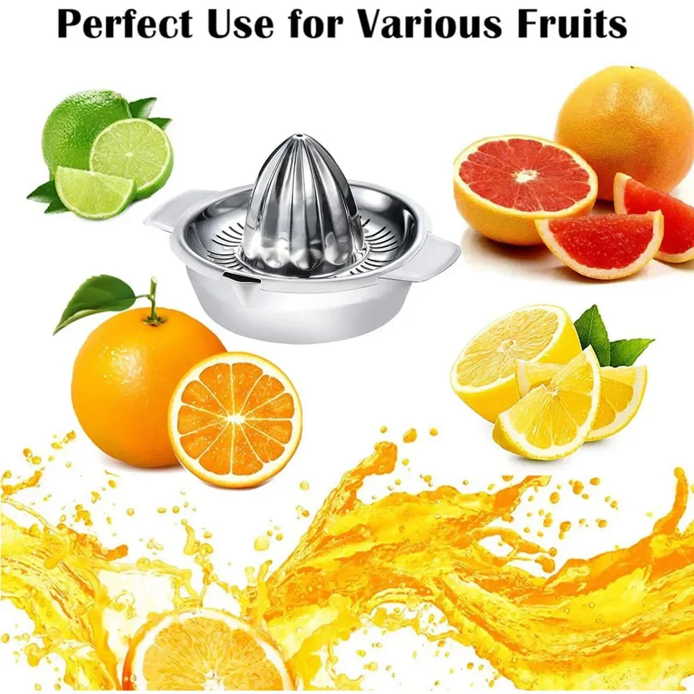 

Steel 304 Robust Citrus Lemon Orange Hand Juicer Rotation Press Manual Squeezer with Juice Strainer for Quick and Easy Juice Ext