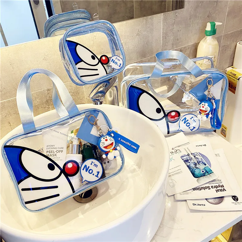 

Cute Cartoon Kawaii Doraemon Hand Carrying Cosmetic Bag Female Portable Bathroom Cosmetic Box Storage Box