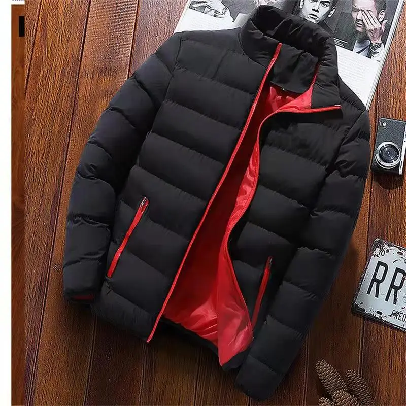 

2022 New autumn and winter thickened sports down cotton-padded jacket men's casual stand collar zipper warm cotton-padded jacket