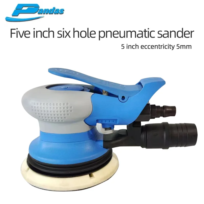 Original Authentic PANDAS Pneumatic 5 Inch Sandpaper Machine 125MM 6 Hole Handheld