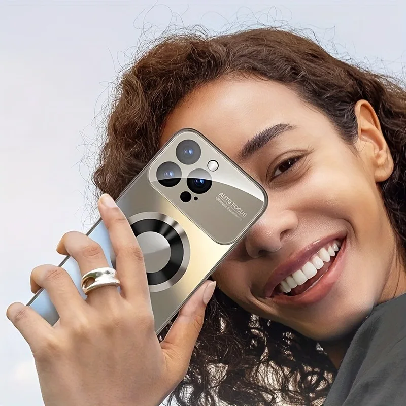 Модный Магнитный чехол из титанового сплава для телефона iPhone 15 14 Plus 13 12 11 Pro Max