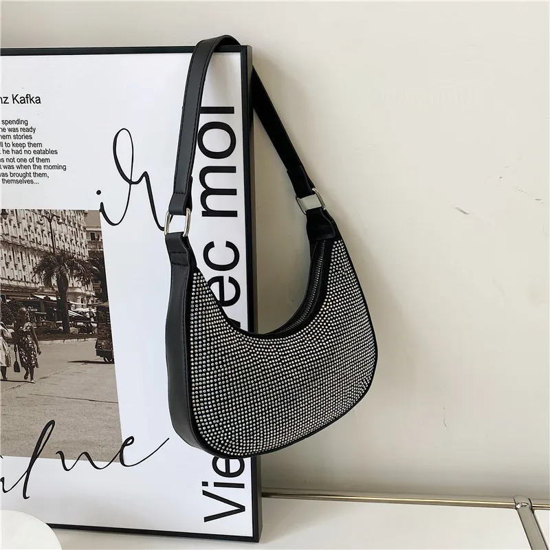 

Bling Diamond Design Small Underarm Crossbody Bags For Women New Trend Luxury Fashion Travel Shoulder Handbags Messenger Bags