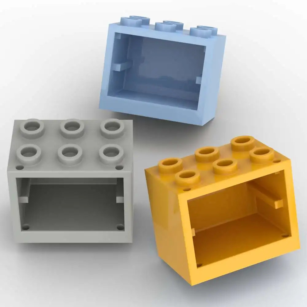 Фото Набор MOC из 10 штук: Контейнер-шкаф 2x3x2, полый кирпич, модульный конструктор, сменные строительные блоки, игрушки для взрослых и мальчиков, праздничные подарки №1
