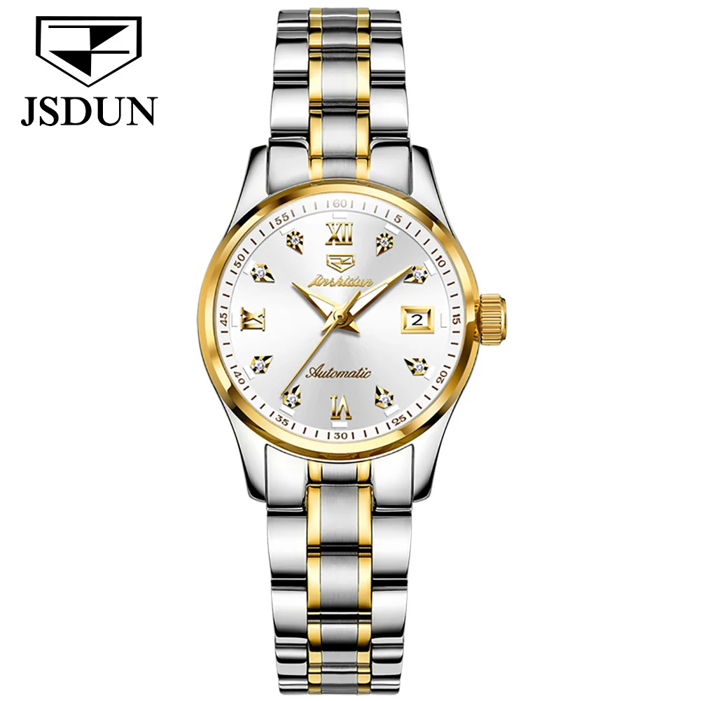 

TAXAU Automatic Mechanical Watch For Women Luxury Diamond Waterproof Stainless Steel Strap Wristwatch Montre Femme Luminous