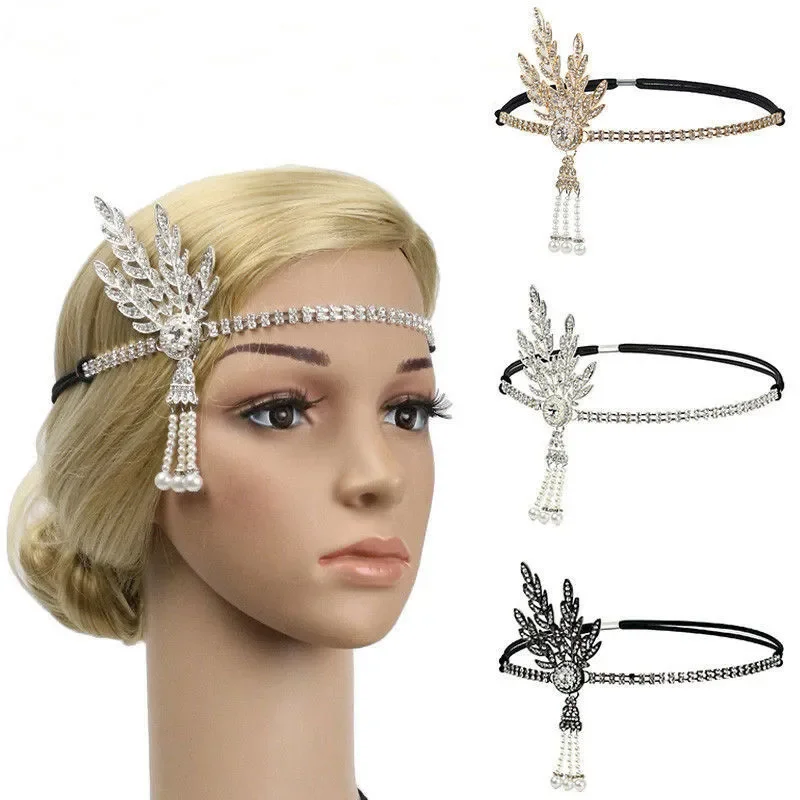 

Great Gatsby Headband Hat 1920's Hair Cap Silver Ivory Daisy Vintage Flapper Great Gatsby Flapper Costume Dress Accessories