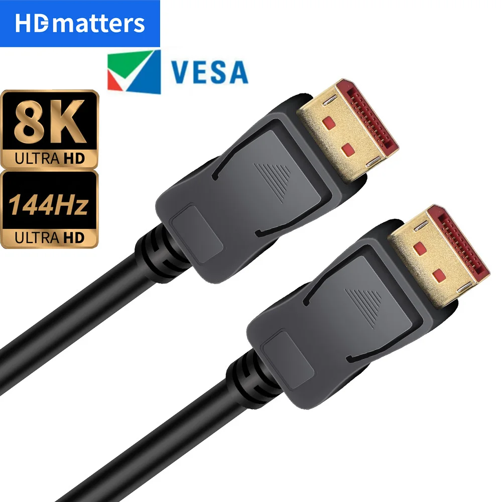 Кабель Displayport 1 4 144 Гц DP 8K DisplayPort в 2 кабель 8K/60 4K X 2K/144 HDR 2g-sync и freesync - купить по - Фото №1