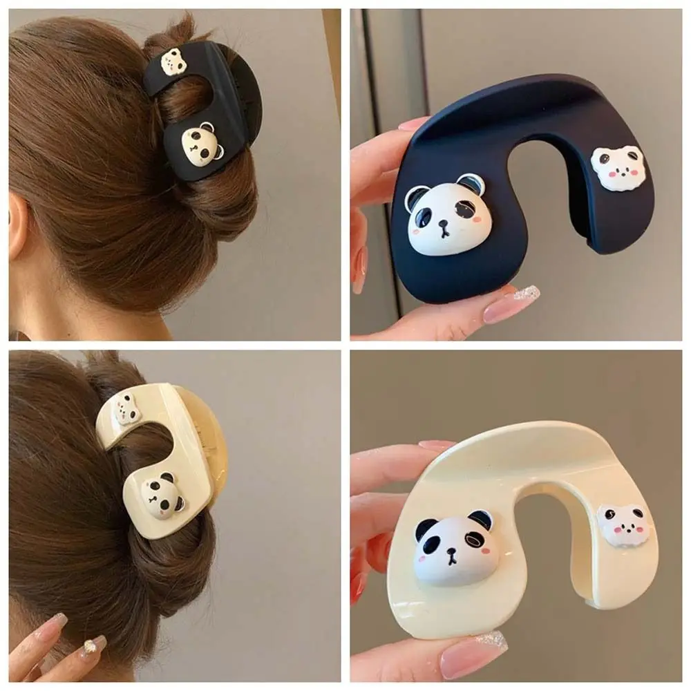 

Animals Hair Clips For Girl Women Fashion Headwear Korean Style Geometric Barrettes Large Size Cartoon U-Shape Panda Hair Claw