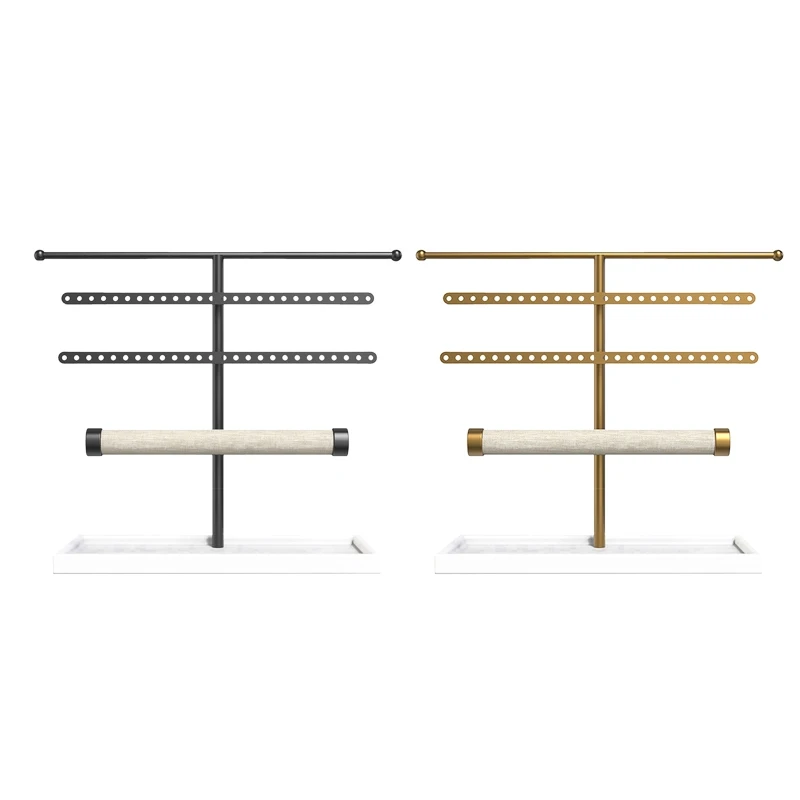

Tiered Earring Holder Display Jewelry Hanging Organizer Tabletop Countertop Stand Necklace Holder Display Rack for Women