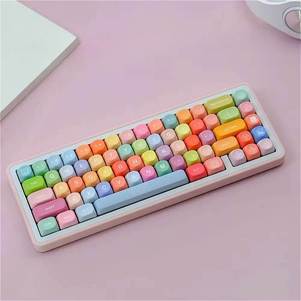 141 клавиш тема Gummy Bear цветная пятисторонняя сублимационная клавиатура PBT в форме