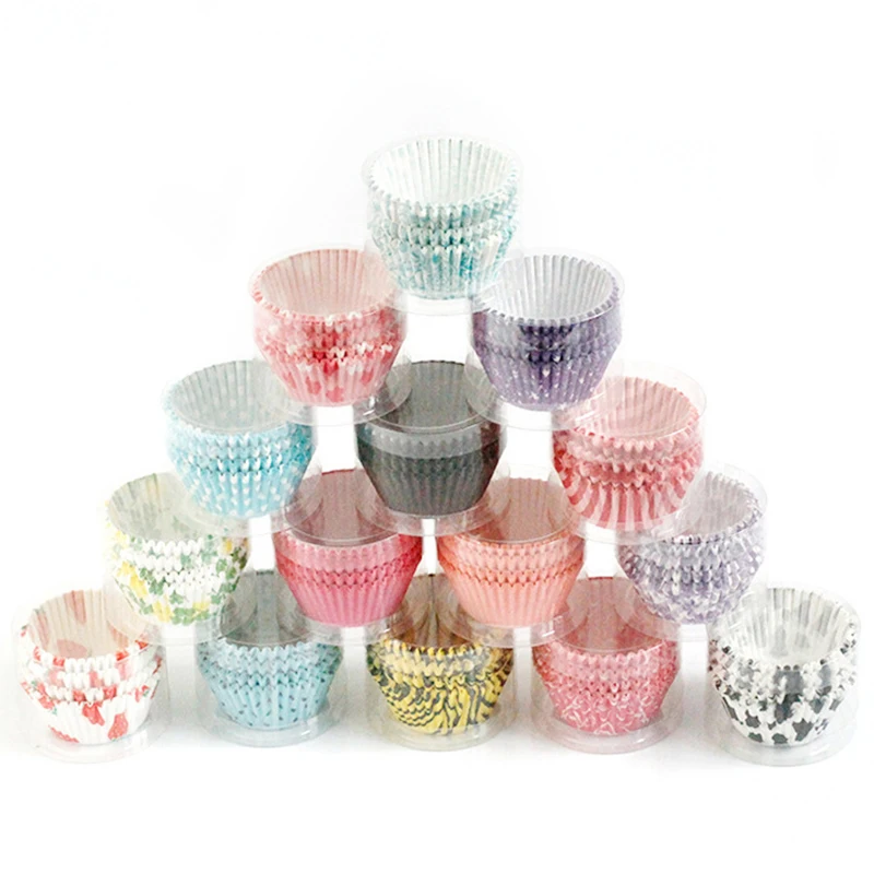 

100 шт./компл. разноцветные формочки для маффинов, бумажные чашки, подложка для торта, капкейка, форма для выпечки, бумажный поднос для торта, и...