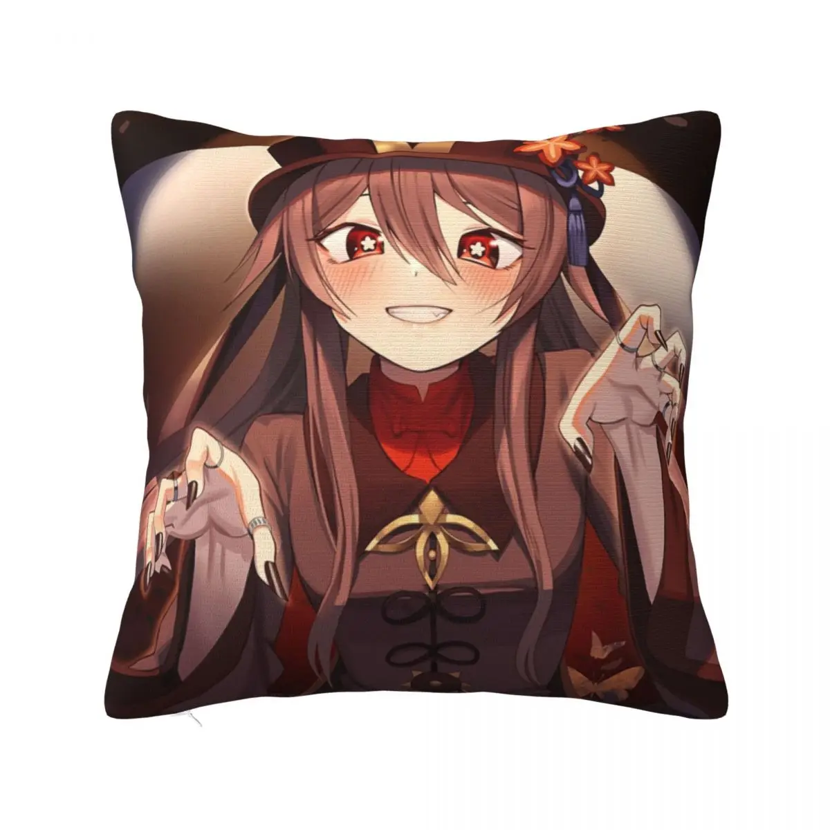 

Kawaii Hu Tao Genshin Impact New Pyro Character Pillowcase Cushion Cover Decorations Throw Pillow Case Cover Home Square 40*40cm