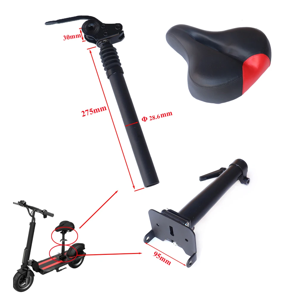 Electric Skateboard Saddle for 10 Inch Scooter Foldable Height Adjustable Shock-Absorbing Folding Seat Chair