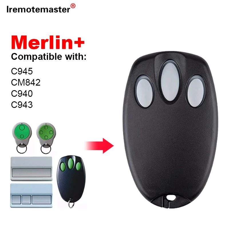 Фото Для MERLIN + C945 CM842 C940 C943 CM844 CM128 HE60 MGA600 MT60 MT800 пульт дистанционного управления гаражными воротами 433,92 МГц командный передатчик №3