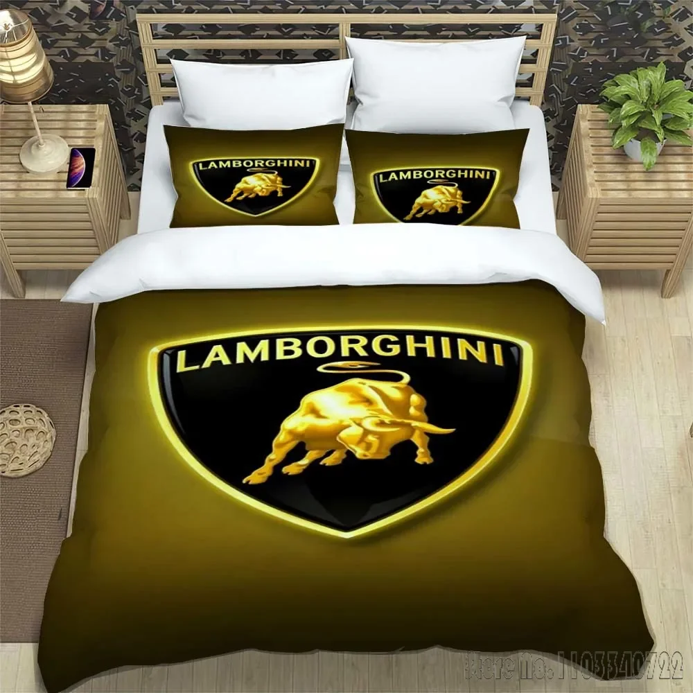 Комплект постельного белья с логотипом автомобиля-Lamborghini Desgin пододеяльник
