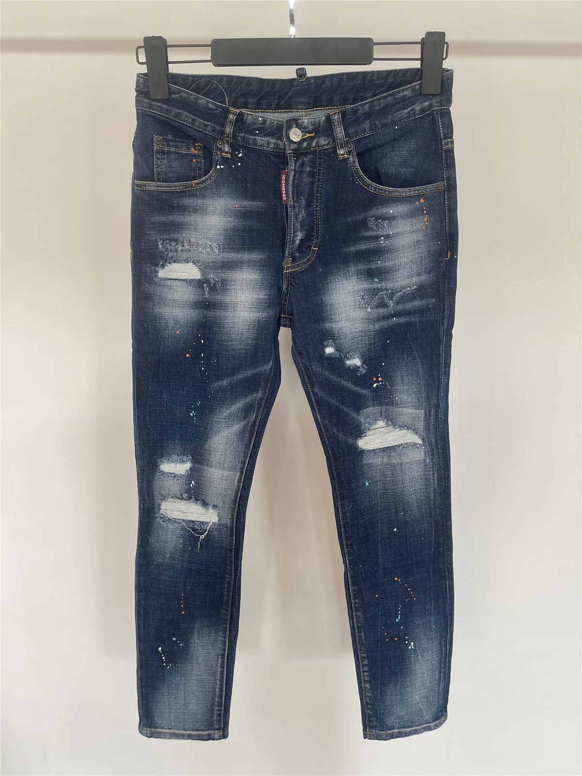 2024 осенне-зимняя новая стирка шлифовка отверстие патч краска трехмерная резка