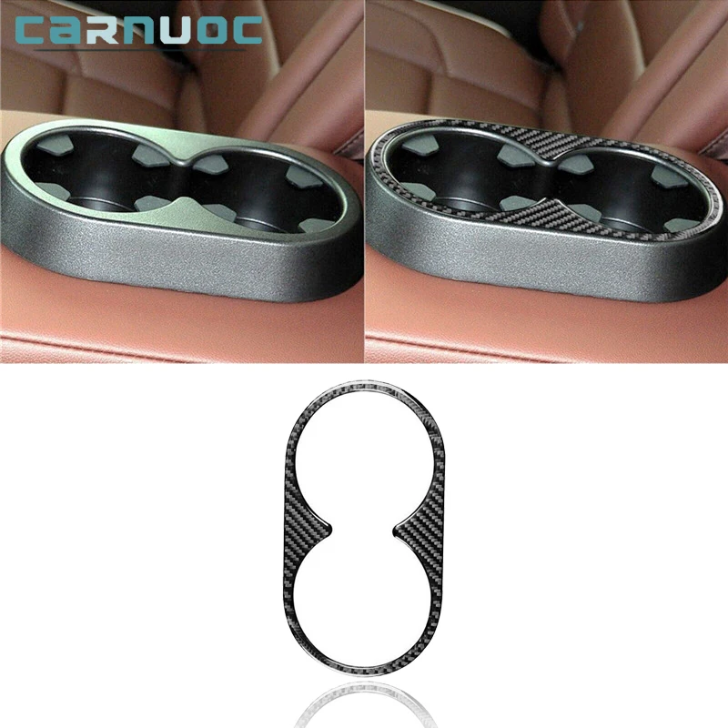 

For Chevrolet Silverado 1500/GMC Sierra 1500 2014-2018 Carbon Fiber Car Rear Center Cup Holder Stickers Interior Accessorie