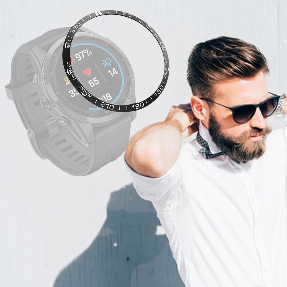 Фото Модный стильный чехол с кольцом безеля для Garmin Fenix 8 7X 7 47/51 мм Tactix Smartwatch с металлическим каркасом, клейкий защитный чехол Epix Pro №5
