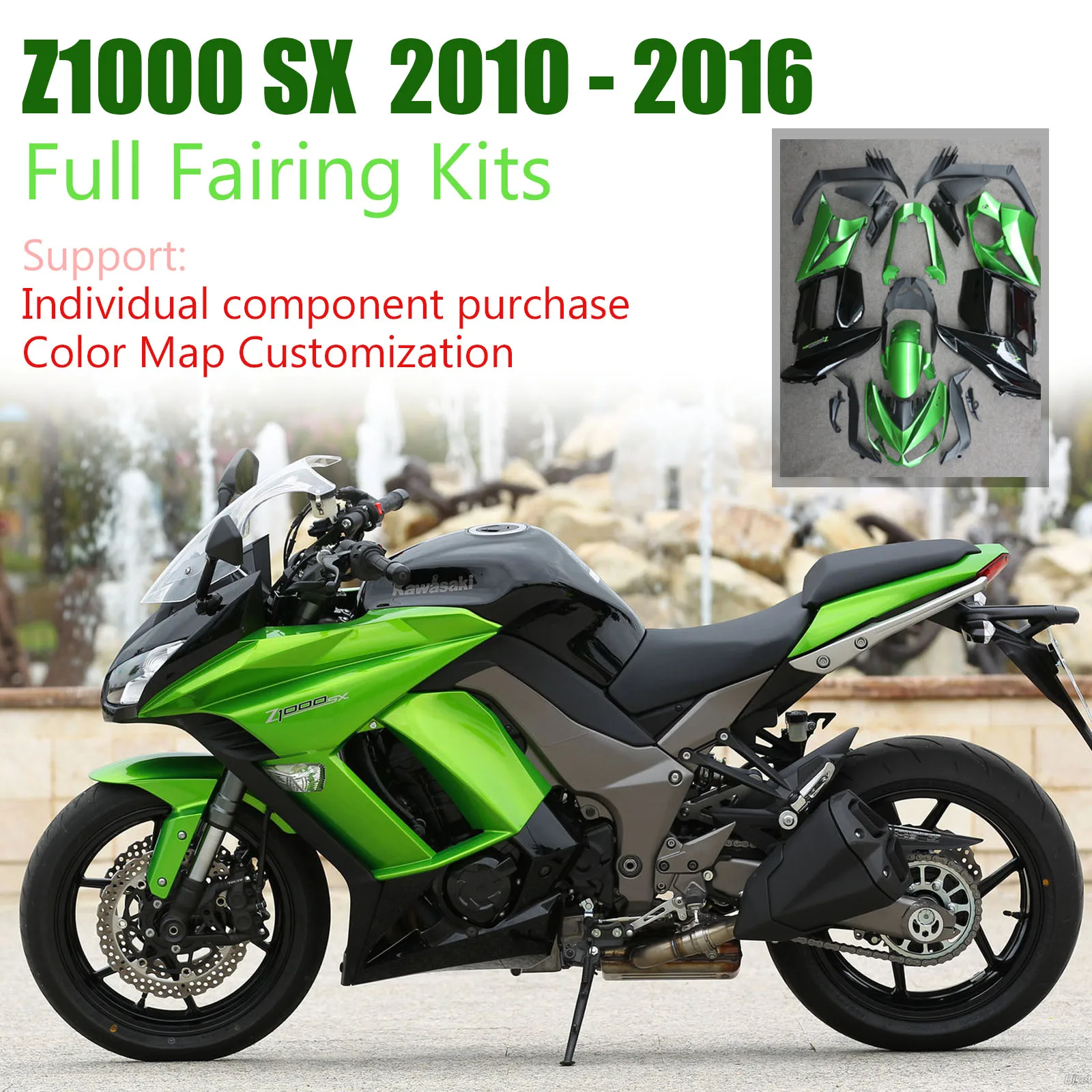 

for Kawasaki Z1000SX Z1000 SX Z 1000SX Full Fairing Kit Bodywork Cowling Body Kits 2010 2011 2012 2013 2014 2015 2016