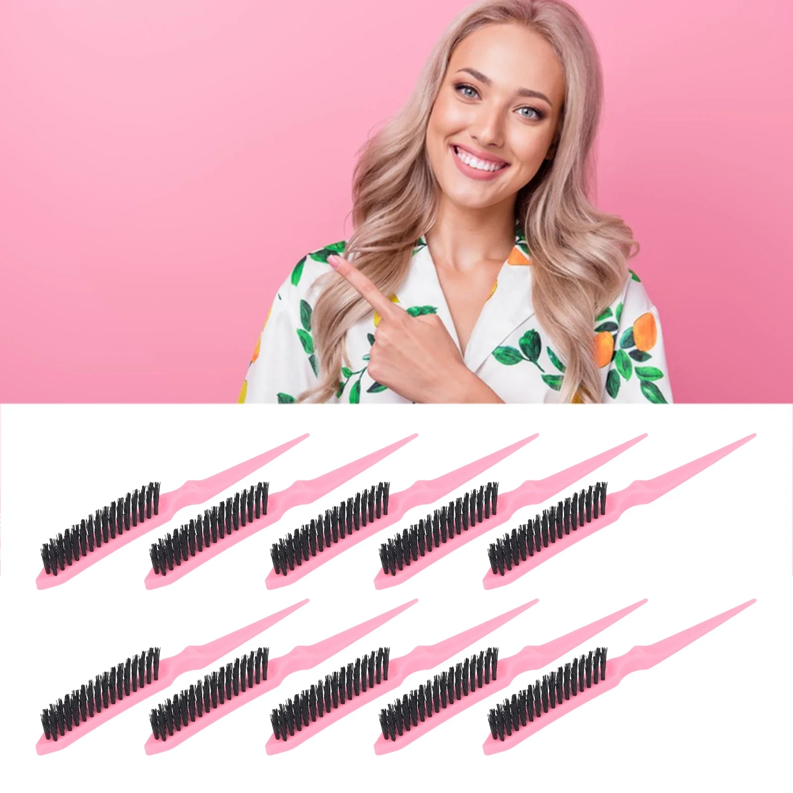 10 шт. щетка для крысиного хвоста расчески 3 ряда нейлоновая дразнятия волос