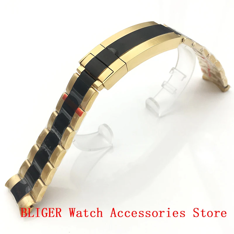 

BLIGER Surface aseptic gold black strap 20mm suitable for men's 40mm Mechanical Sport Leisure Watch