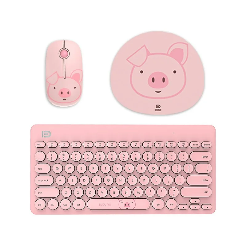 

Cute Pink Pig Wireless Keyboard and Mouse Mute Keyboard Mouse Keyboard for Laptop PC with Mouse Pad Computer Accessories