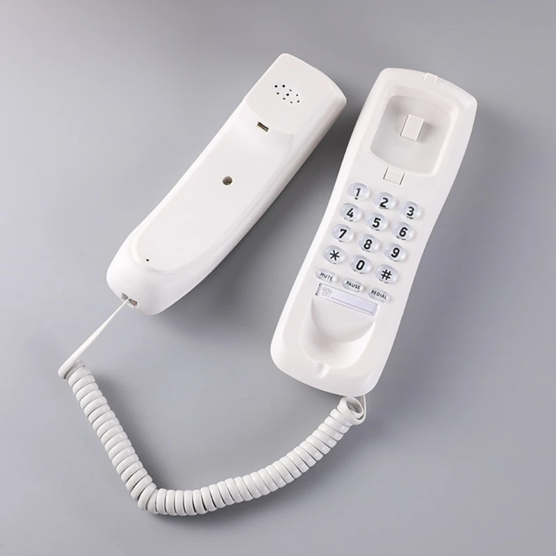 High Quality Landline Telephone with Mute and Redial Functions Easy Install Wall Phone Black/White