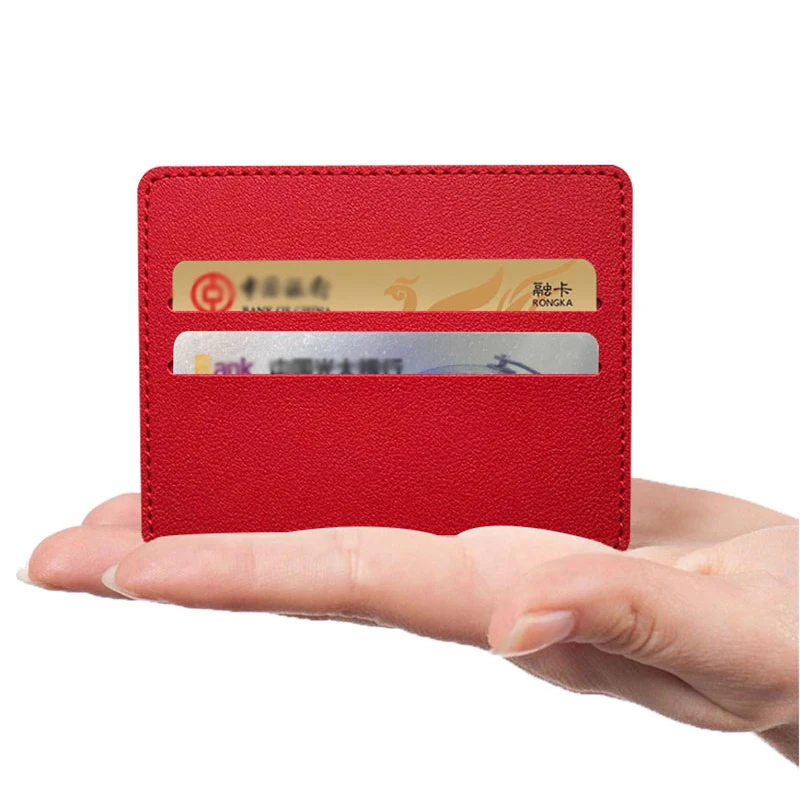 

Small mini travel business credit card holder PU leather bank card holder coin purse men's and women's student meal card holder