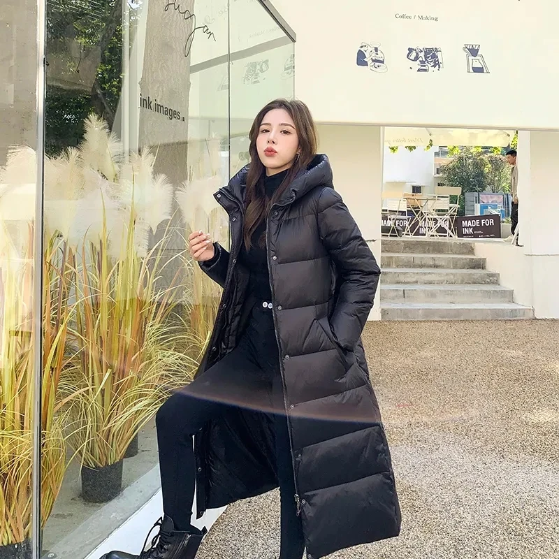 

Зимние женские куртки размера плюс 4XL, новинка 2022, черные пуховые пальто из хлопка, парки, женское повседневное Стеганое пальто с капюшоном, ...