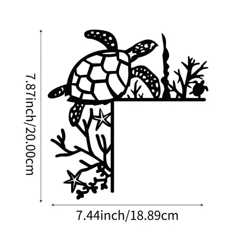 Океаническое металлическое украшение черепахи для углов-подвесная настенная