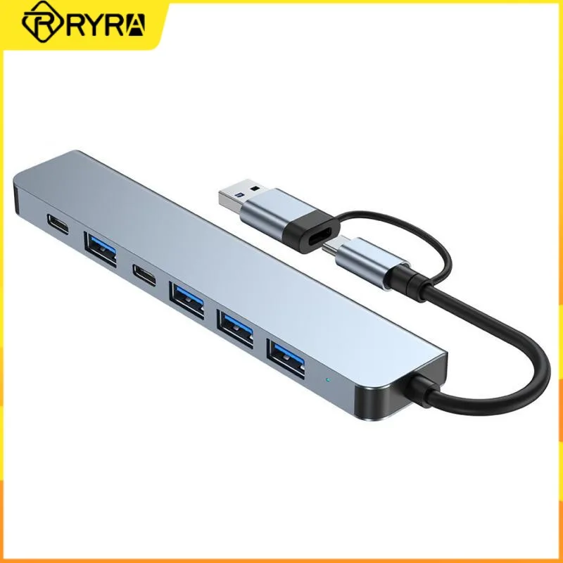 

RYRA USB3.0 Type C Docking Station USB C HUB 4 Port USB 2.0 Hub PD TF Card Hub USB Adapter Station Portable Ultra Slim Data Hub