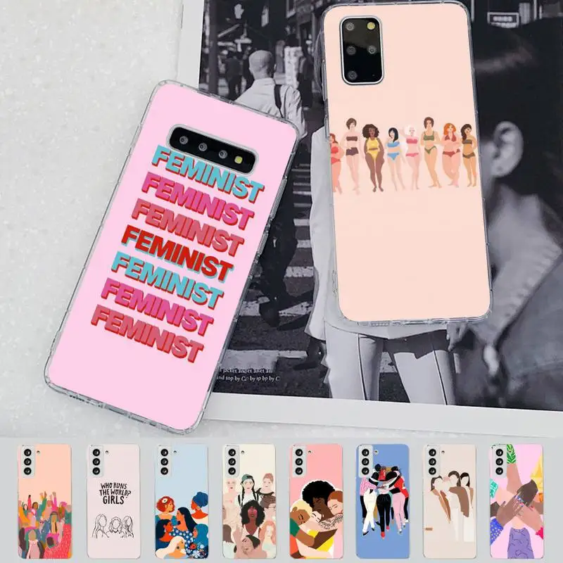 

Pink Feminist Feminism Phone Case for Samsung S21 A10 for Redmi Note 7 9 for Huawei P30Pro Honor 8X 10i cover