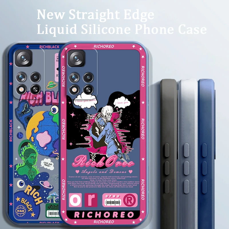 

Luxury Skull Art Cute Poster Liquid Rope TPU Funda Phone Case For Xiaomi Redmi Note 11 11S 11T 10S 10 9S 9T 9 8T 8 Pro Plus 5G
