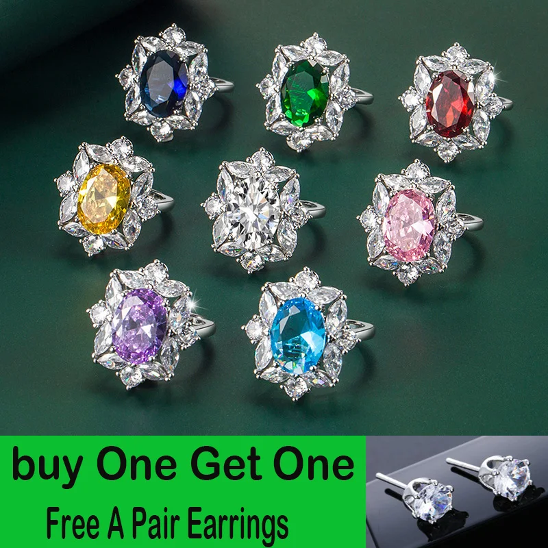 

Кольцо женское из серебра 925 пробы с овальным фианитом и топазом