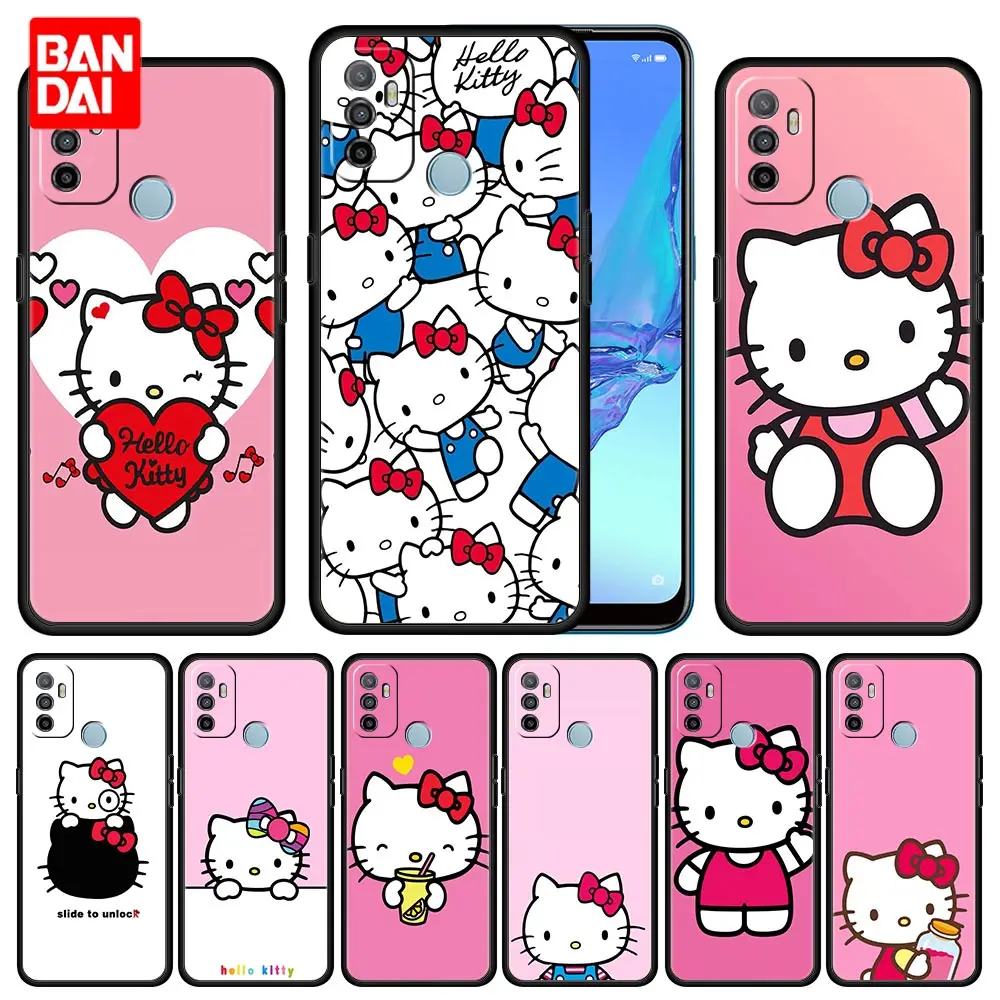 

Hello Kitty Classic Case for Oppo A53 A52 A3s A5s A9 A15 A31 A54 A74 A93 A94 F19 Pro 4G 2020 Thin Cover Silicone Luxury Capinha