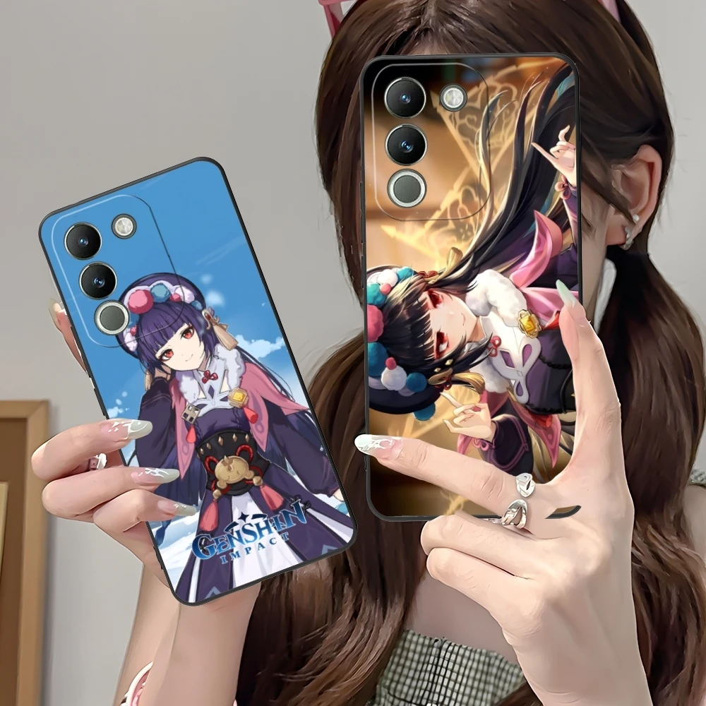 Genshin Impact YunJin мобильный телефон чехол для VIVO Y95 Y93 Y31 Y20 V19 V17 V15 Pro X60 NEX черный мягкий