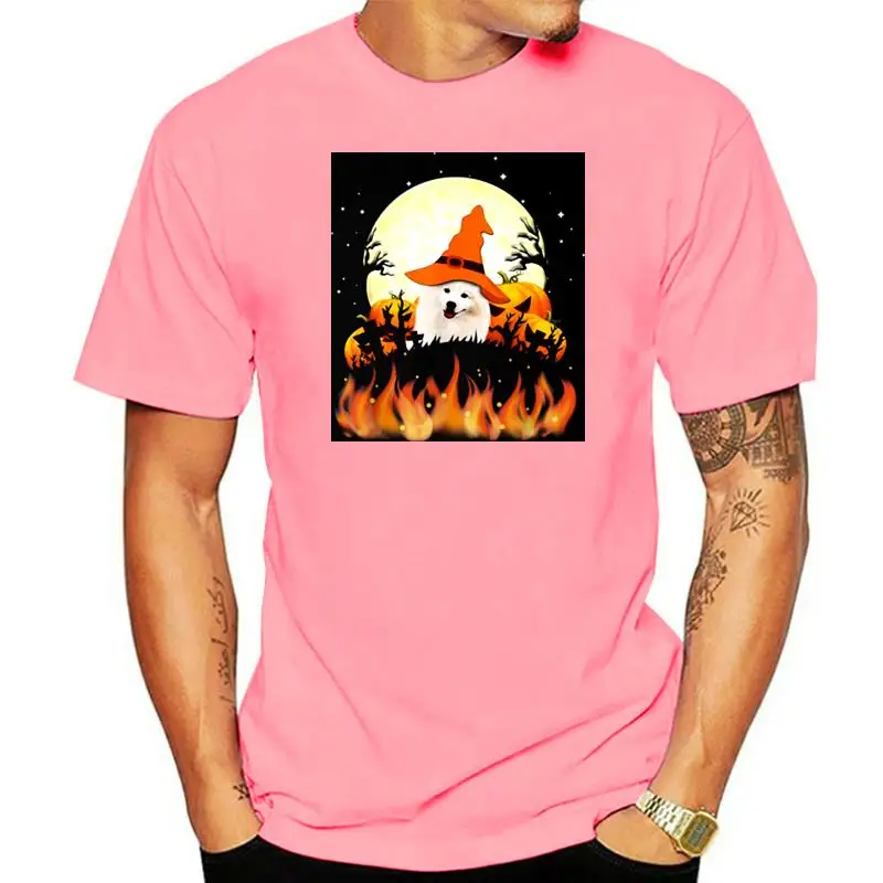 

Men'S Samoyed Witch Halloween T-Shirt Size M-3Xl Graphic Tee Shirt