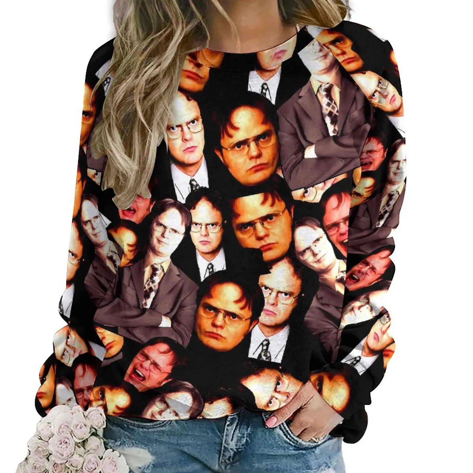 

Толстовка Женская с длинным рукавом, офисный Повседневный свитшот в Корейском стиле, большие размеры, Y2k