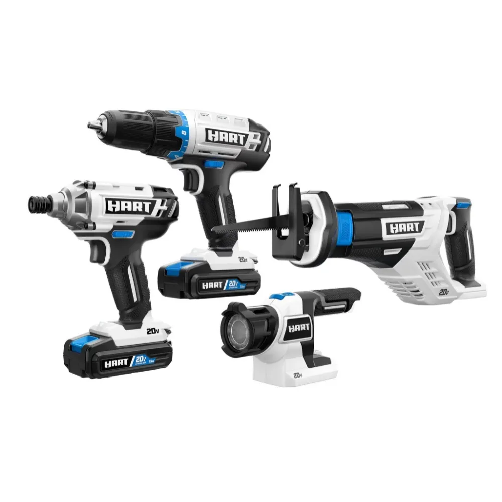 

HART 20-Volt 4-Tool Battery-Powered Combo Kit with 1.5Ah Battery