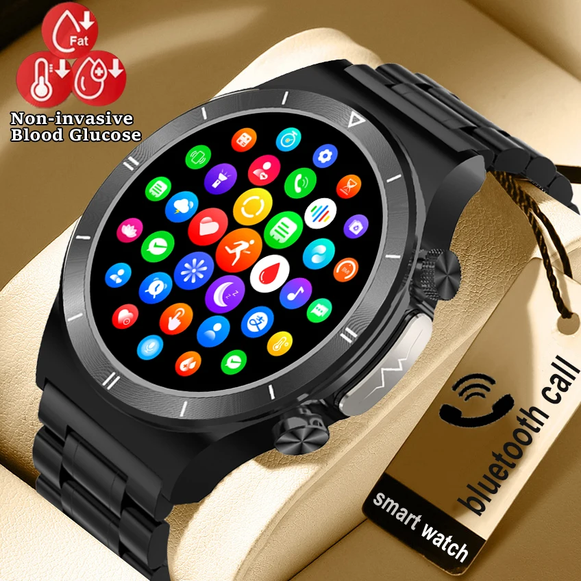 

Non-invasive blood Sugar Smart Watch Men Laser Treatment Three High ECG PPG Heart Rate Blood Pressure Health Tracker Smart Watch